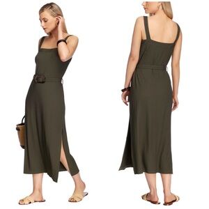 Jets forrest green midi dress